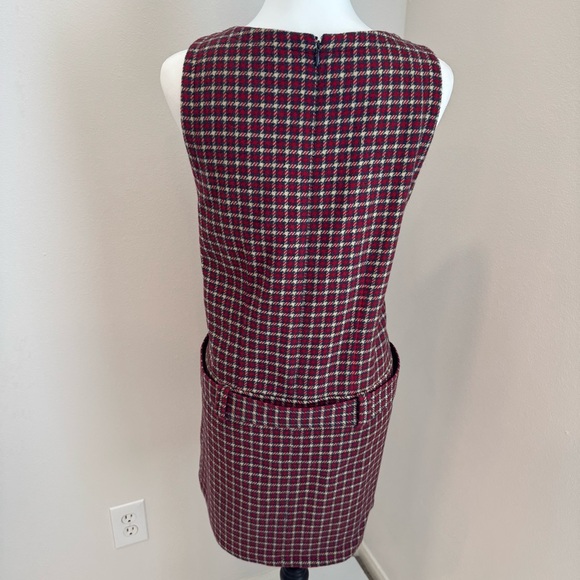 A&F Vintage Dress Plaid Drop Waist Belt Mod Academia Preppy M - Picture 2 of 7